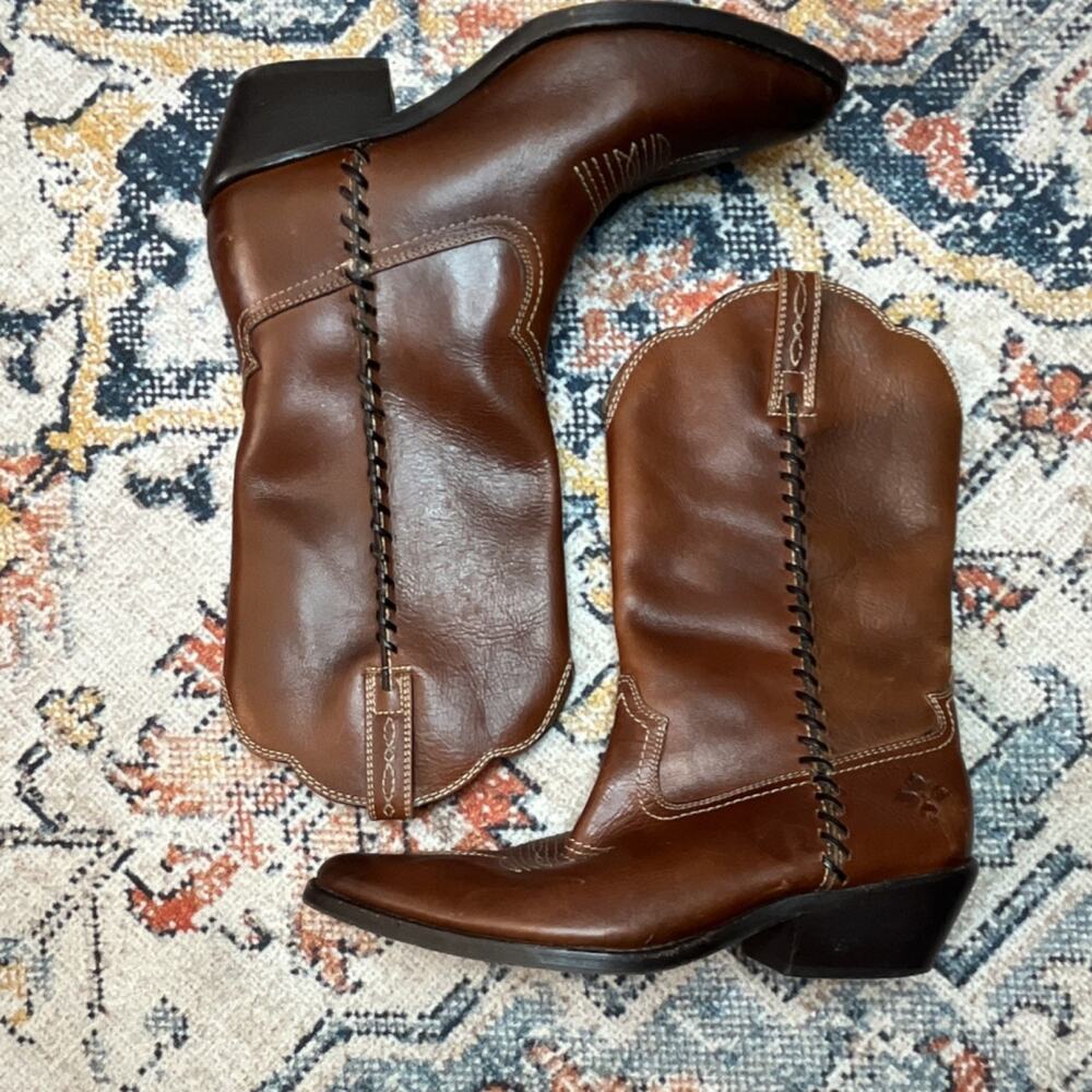 Patricia Nash Women’s Brown Leather Western Cowboy Boots US 8.5